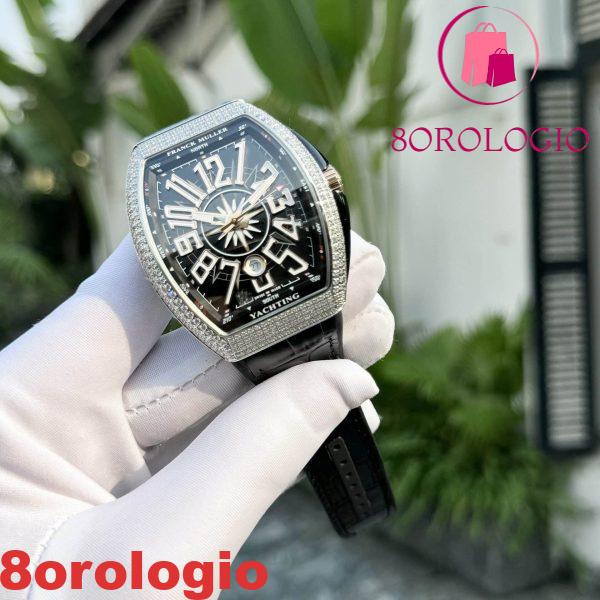 Franck Muller Vanguard V45 Quadrante Nero Diamanti CZ Stones Replica ABF 45mm Orologio - immagine 3