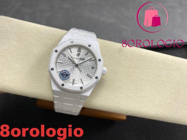 Audemars Piguet Royal Oak 15500 White Ceramic White Dial replica 1:1 Super Clone APSF 41mm Orologio - immagine 4