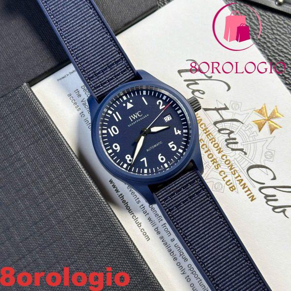 IWC Pilot’s Watch Laureus Sport Blue Ceramic Blue Dial Replica Migliore Copia 41mm V7 Factory Orologio - immagine 4
