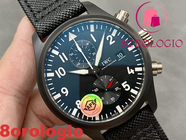 IWC Pilots Chronograph Top Gun IW389001 Black Ceramic Migliore Replica APSF 44mm Orologio - immagine 3