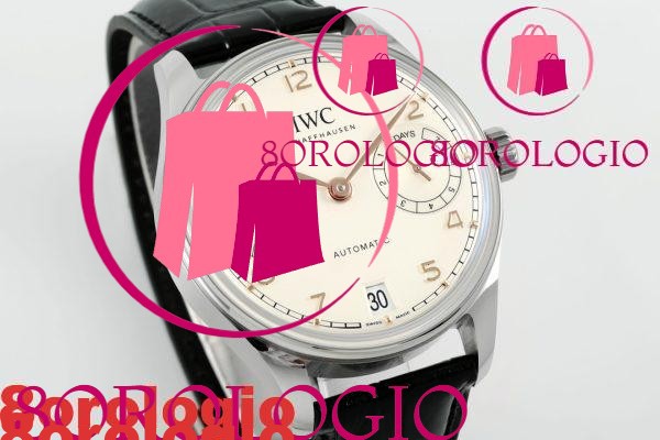IWC Portugieser IW501701 Acciaio Quadrante Argento Cinturino in Pelle Nera Replica Migliore APSF 42mm Orologio - immagine 4