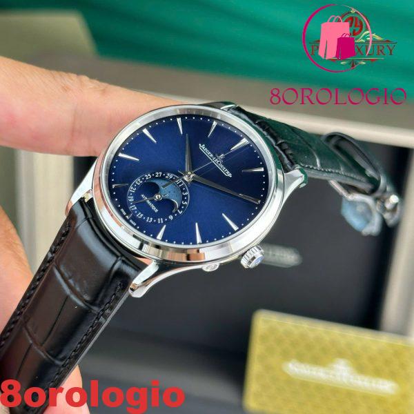 Jaeger-LeCoultre Master Ultra Thin Moon Quadrante Blu Pelle Migliore Replica APSF 39mm Orologio - immagine 5