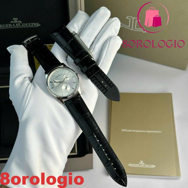 Jaeger-LeCoultre Master Ultra Thin Reserve De Marche Q1378420 Quadrante Argento Cinturino in Pelle Migliore Replica 39mm Orologio - immagine 8