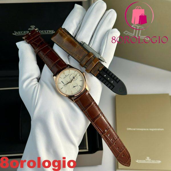 Jaeger-LeCoultre Master Ultra Thin Reserve De Marche Oro Rosa Quadrante Champagne Cinturino in Pelle Miglior Replica ZF 39mm Orologio - immagine 7