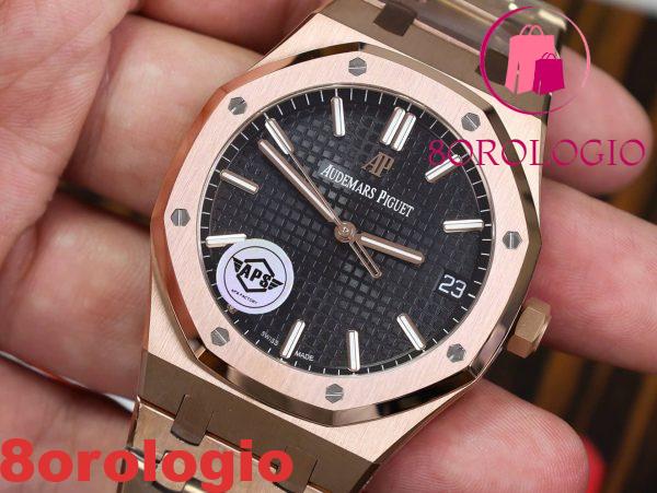 Audemars Piguet Royal Oak 15500OR Oro Rosa Quadrante Nero Replica Super Clone APSF 41mm Orologio - immagine 5