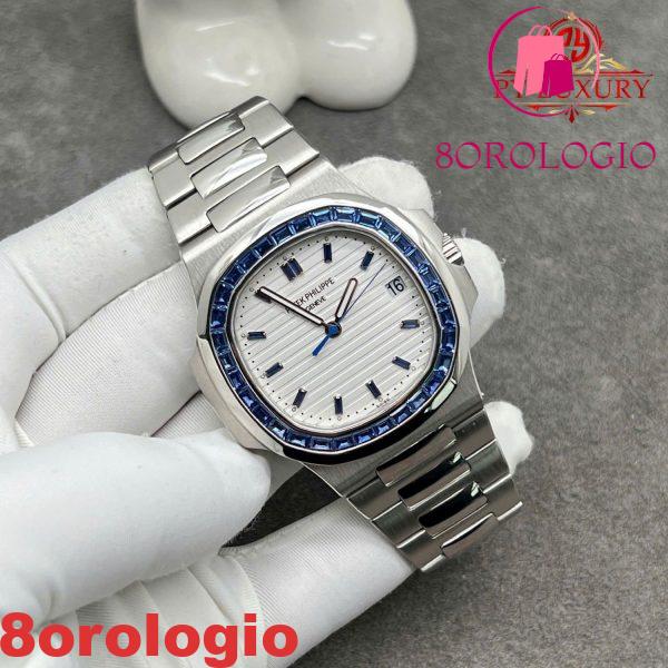 Patek Philippe Nautilus 5711/111P-010 Replica Platino 950 Zaffiri Blu 40mm Orologio - immagine 3
