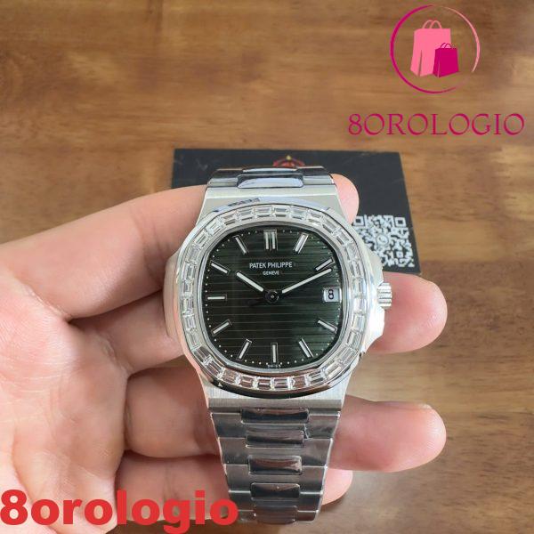 Patek Philippe Nautilus 5711/1300A-001 Quadrante Verde Diamanti Baguette CVD Replica 40mm Orologio - immagine 3