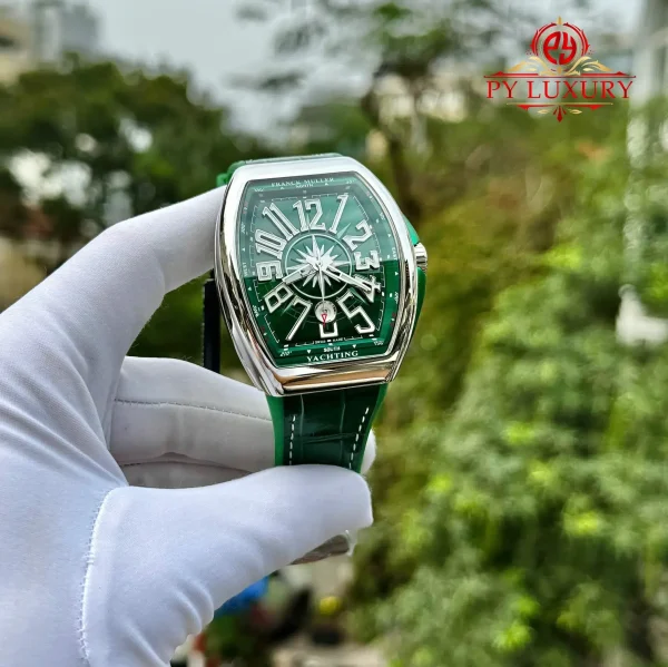 Franck Muller Vanguard V45 Yachting Quadrante Verde Cinturino in Pelle 1:1 Replica ABF 45mm Orologio - immagine 3
