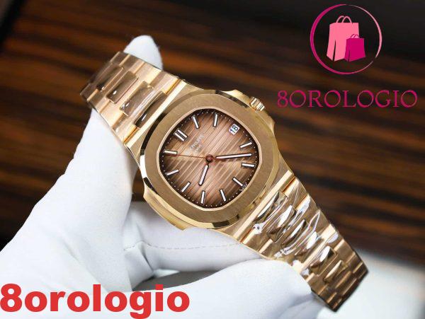 Patek Philippe Nautilus 5711/1R Quadrante Marrone 18K Orologio Placcato Miglior Replica 3KF 40mm Orologio - immagine 3