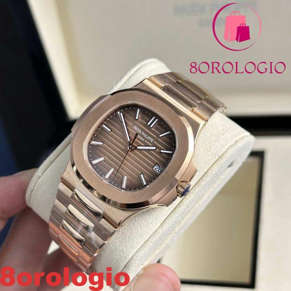 Patek Philippe Nautilus 5711/1R-001 Oro Rosa Quadrante Marrone Migliore Replica 40mm Orologio - immagine 3
