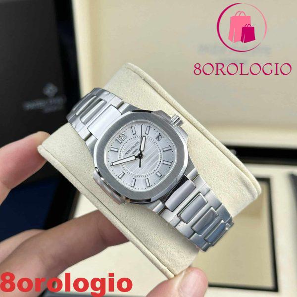 Patek Philippe Nautilus 7010 Quadrante Argento Donna Svizzero al Quarzo Migliore Replica 32mm Orologio - immagine 5