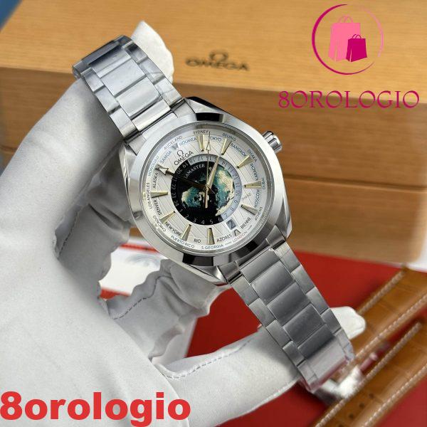 Omega Aqua Terra Worldtimer GMT Quadrante Bianco Replica VSF 43mm Orologio - immagine 5