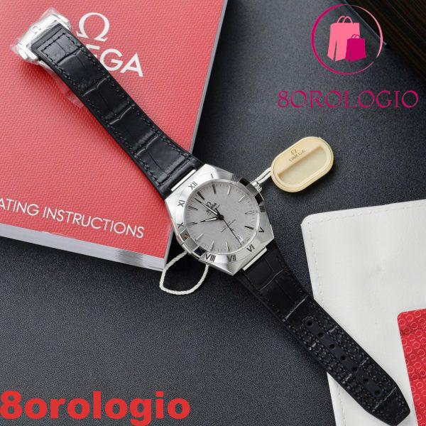 Omega Constellation Co-Axial Master Chronometer Quadrante Grigio Rodio Cinturino in Pelle Replica Migliore VSF 41mm Orologio - immagine 4