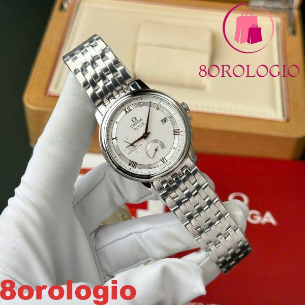 Omega De Ville Prestige Power Reserve Quadrante Argento Bracciale in Acciaio Miglior Replica 39.5mm Orologio - immagine 9