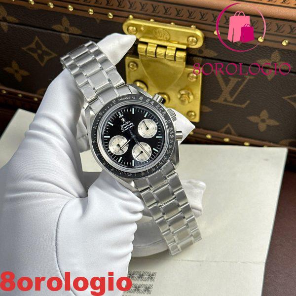 Omega Moonwatch Speedmaster Speedy Tuesday Acciaio Edizione Limitata Quadrante Nero e Bianco Replica 42mm Orologio - immagine 7
