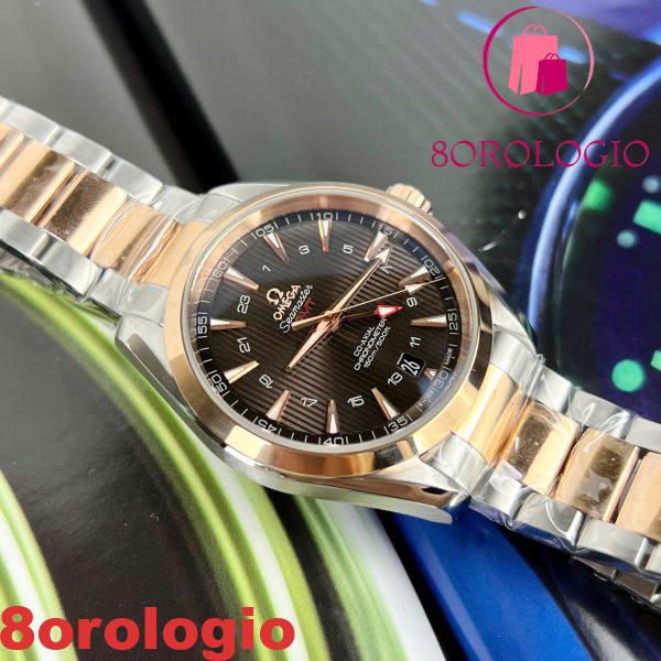 Omega Seamaster Aqua Terra GMT Due Toni Oro Rosa Quadrante Marrone Miglior Replica VSF 43mm Orologio - immagine 3
