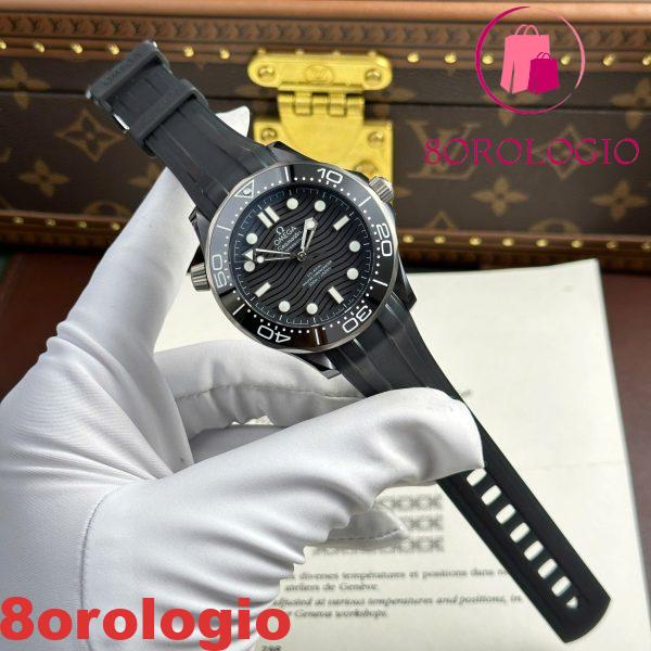 Omega Seamaster Diver 300M Ceramica Nera Quadrante Nero Cinturino in Gomma Migliore Replica VSF 43.5mm Orologio - immagine 6