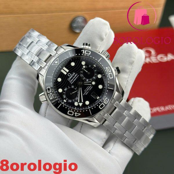 Omega Seamaster Diver 300M Chronograph Quadrante Nero Replica N1 Factory 44mm Orologio - immagine 5