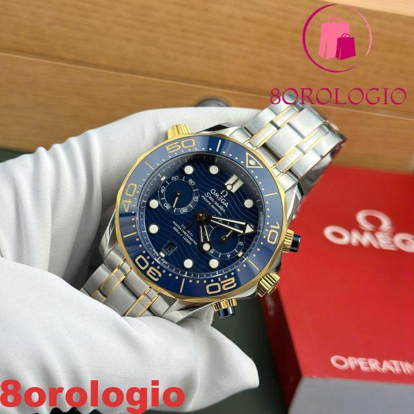 Omega Seamaster Diver 300M Chronograph Due Tono Quadrante Blu Miglior Replica N1 Factory 44mm Orologio - immagine 4