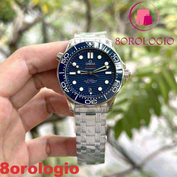 Omega Seamaster Diver 300M Replica Migliore Acciaio Quadrante Blu 42mm Orologio - immagine 4