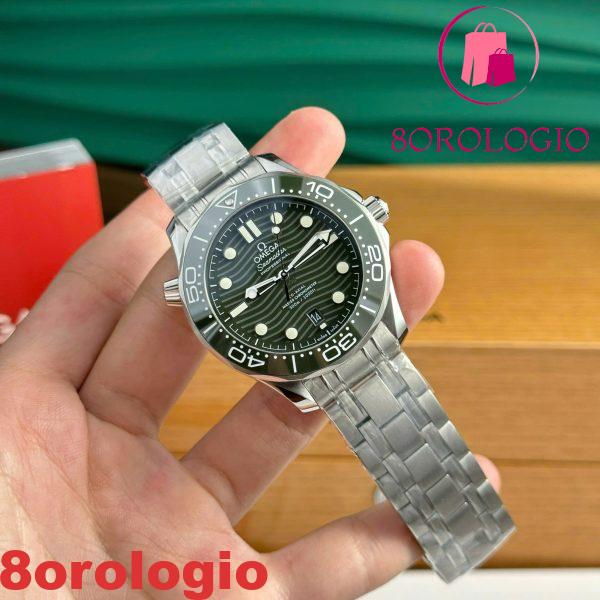 Omega Seamaster Diver 300M Acciaio Quadrante Verde Ghiera in Ceramica Verde Miglior Replica VSF 42mm Orologio - immagine 3