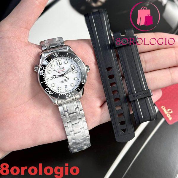 Omega Seamaster Diver 300M Steel White Replica Migliore 42mm Orologio - immagine 3