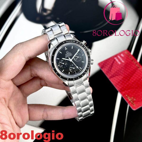 Replica Svizzera Omega Speedmaster Moonwatch Chronograph Quadrante Nero 42mm Orologio - immagine 4