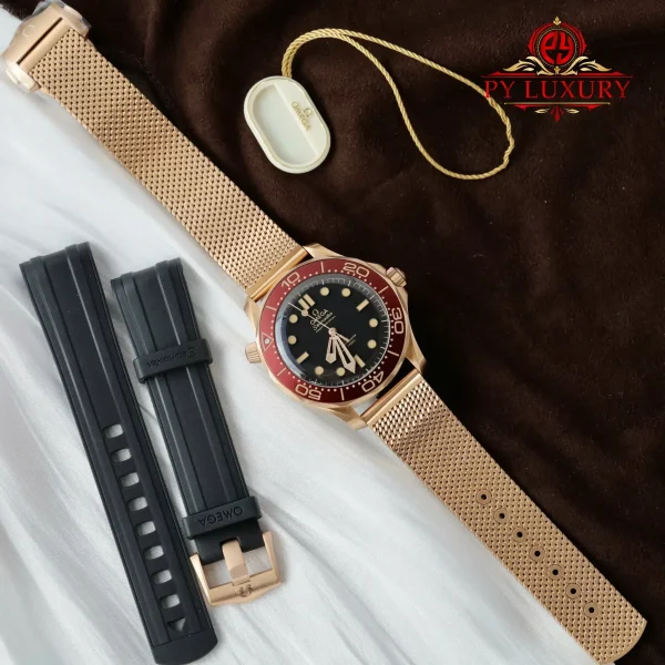 Omega Seamaster Diver 300M Bronze Gold su Quadrante Nero Bronze Gold 1:1 Miglior Replica VSF 42mm Orologio - immagine 6