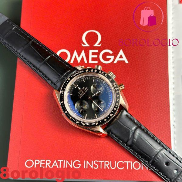 Omega Speedmaster Moonwatch Professional Cronografo Oro Rosa Quadrante Nero Replica Svizzera 42mm Orologio - immagine 4