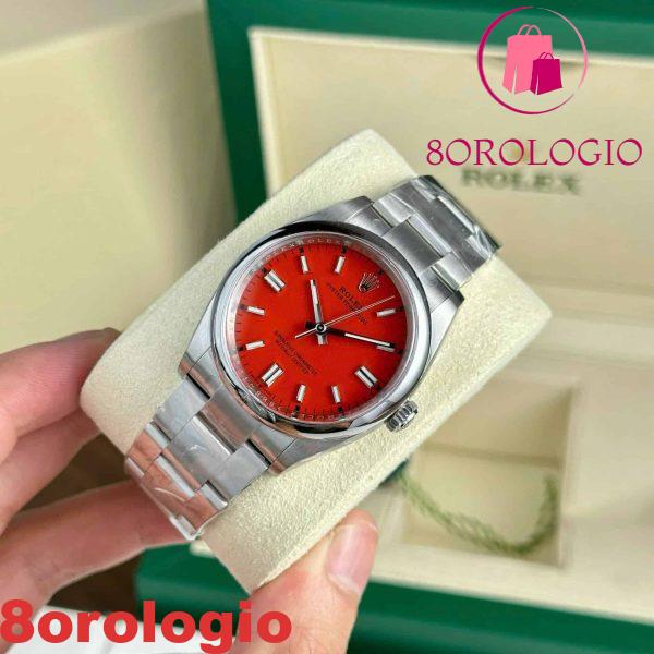 Replica Rolex Oyster Perpetual 126000 Quadrante Rosso Corallo 1:1 Clean Factory 36mm Orologio - immagine 4