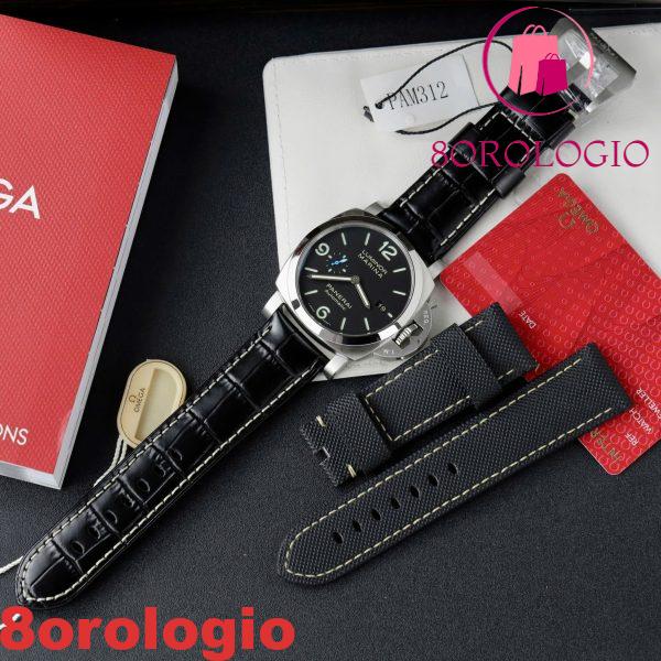 Panerai Luminor Marina Acciaio Quadrante Nero PAM1312 Pelle Miglior Replica VSF 44mm Orologio - immagine 5