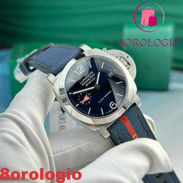 Panerai Luminor Quaranta BiTempo Luna Rossa PAM01404 Quadrante Blu Cinturino in Gomma Miglior Replica VSF 40mm Orologio - immagine 5