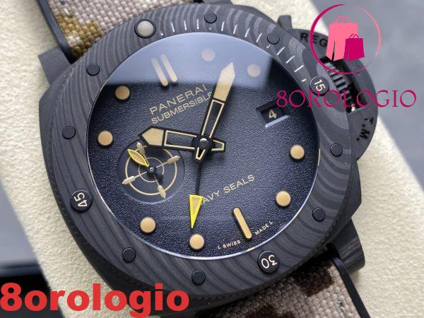 Panerai Submersible QuarantaQuattro GMT Navy SEALs Carbotech PAM1513 Quadrante Nero 1:1 Migliore Replica VSF 44mm Orologio - immagine 4