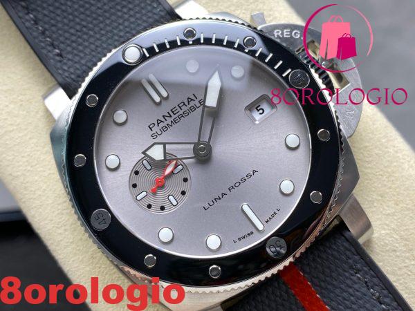 Panerai Submersible QuarantaQuattro Luna Rossa PAM01681 Quadrante Argento Replica Migliore VSF 44mm Orologio - immagine 3