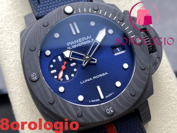 Panerai Submersible QuarantaQuattro Luna Rossa Ti-Ceramitech PAM1466 Quadrante Blu 1:1 Migliore Replica VSF 44mm Orologio - immagine 4