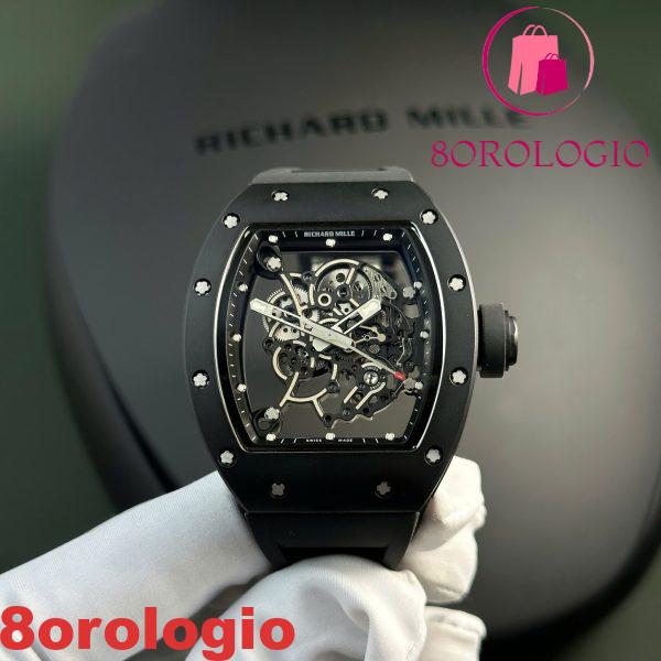Richard Mille RM055 Bubba Watson Tutto Nero Ceramica Cinturino in Gomma Migliore Replica BBR V4 42.7mm Orologio - immagine 8