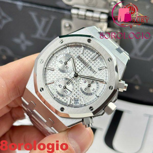 Audemars Piguet Royal Oak Chronograph 26240ST Quadrante Bianco 1:1 Migliore Replica APSF 41mm Orologio - immagine 6