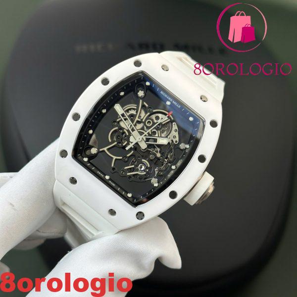 Richard Mille RM055 Bubba Watson Ceramica Bianca Migliore Replica BBR V4 42.7mm Orologio - immagine 8