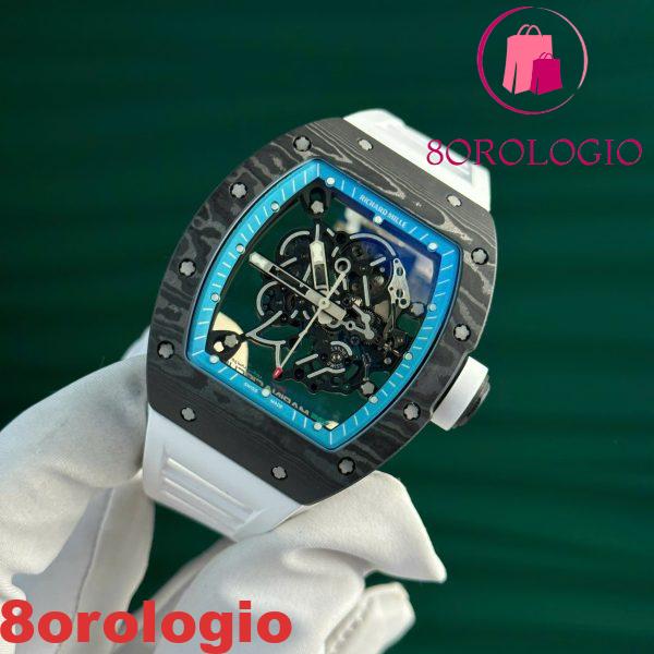 Richard Mille RM055 Yas Marina Circuit Carbon TPT Cinturino in Gomma Bianca Replica 1:1 Super Clone ZF 42,7 mm Orologio - immagine 9