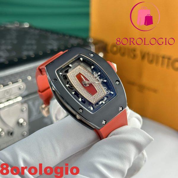 Richard Mille RM07-01 BlackCeramic Red Lip Rose Gold Red Rubber Migliore Replica 45.32 X 32.3mm Orologio - immagine 3
