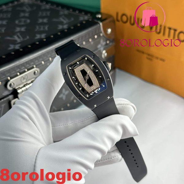 Richard Mille RM07-01 Ceramic Oro Rosa Nero Lip Migliore Replica 45.32 X 32.3mm Orologio - immagine 3