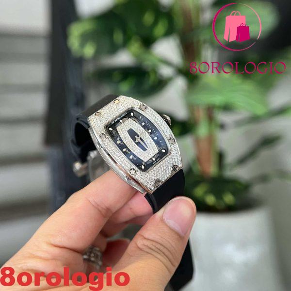 Richard Mille RM07-01 Full Diamond Black Lip Replica 45.32 X 32.3mm Orologio - immagine 3
