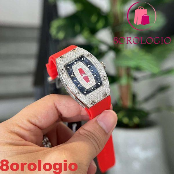 Replica Richard Mille RM07-01 Full Diamond Red Lip 45.32 X 32.3mm Orologio - immagine 3