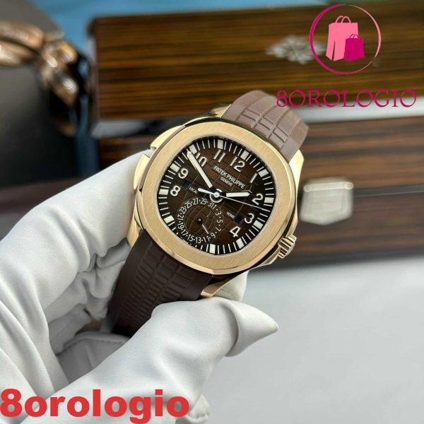 Patek Philippe Aquanaut 5164R-001 Oro Rosa Quadrante Marrone Replica Z Factory 40.8mm Orologio - immagine 5