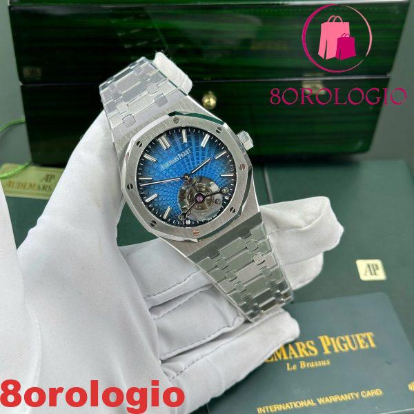 Audemars Piguet Royal Oak Flying Tourbillon 26530 Quadrante Blu Replica R8 Factory 41mm Orologio - immagine 6
