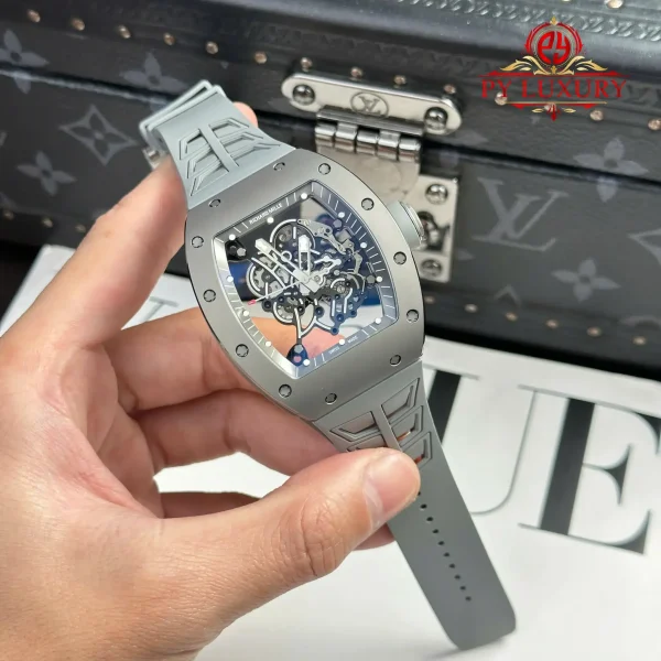Richard Mille RM055 Bubba Watson Tutto Grigio Titanio e Ceramica 1:1 Miglior Replica ZF 42.7mm Orologio - immagine 7