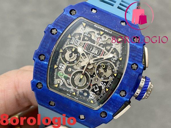 Richard Mille RM11-03 Jean Todt 50th Anniversary Chronograph Fibra di Carbonio Blu Replica KVF 49.94 X 44.5mm Orologio - immagine 4