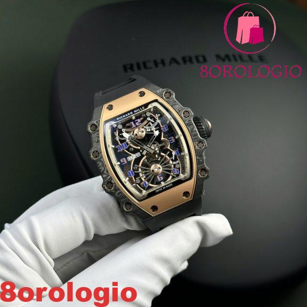 Richard Mille RM21-01 Tourbillon Aerodyne Red Gold Carbon TPT Migliore Replica 42.68mm X 50.12mm Orologio - immagine 6