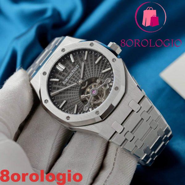 Audemars Piguet Royal Oak Flying Tourbillon 26730ST Quadrante Grigio Migliore Replica R8F 41mm Orologio - immagine 6