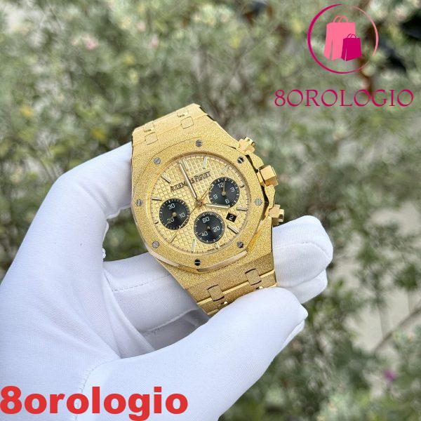 Replica Audemars Piguet Royal Oak Frosted Yellow Gold Chronograph 26240BA Quadrante Giallo 41mm Orologio - immagine 3